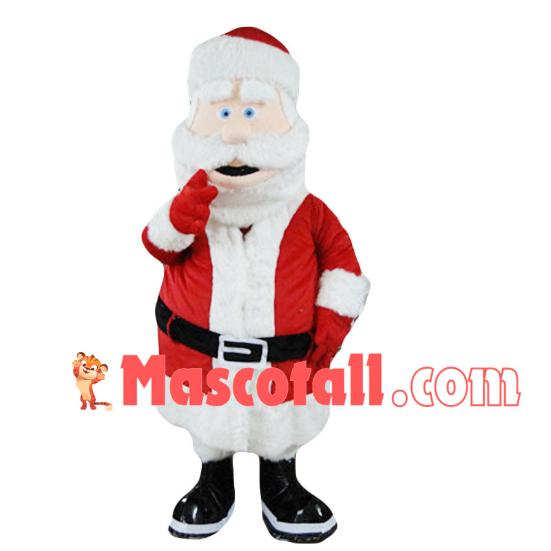 Santa Claus With Leather Boots Mascot Costume