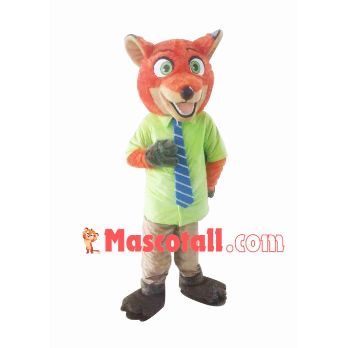 Red Fox Nick Wilde Cartoon Mascot Costume