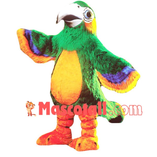 Green Fur Parrot Mascot Costume