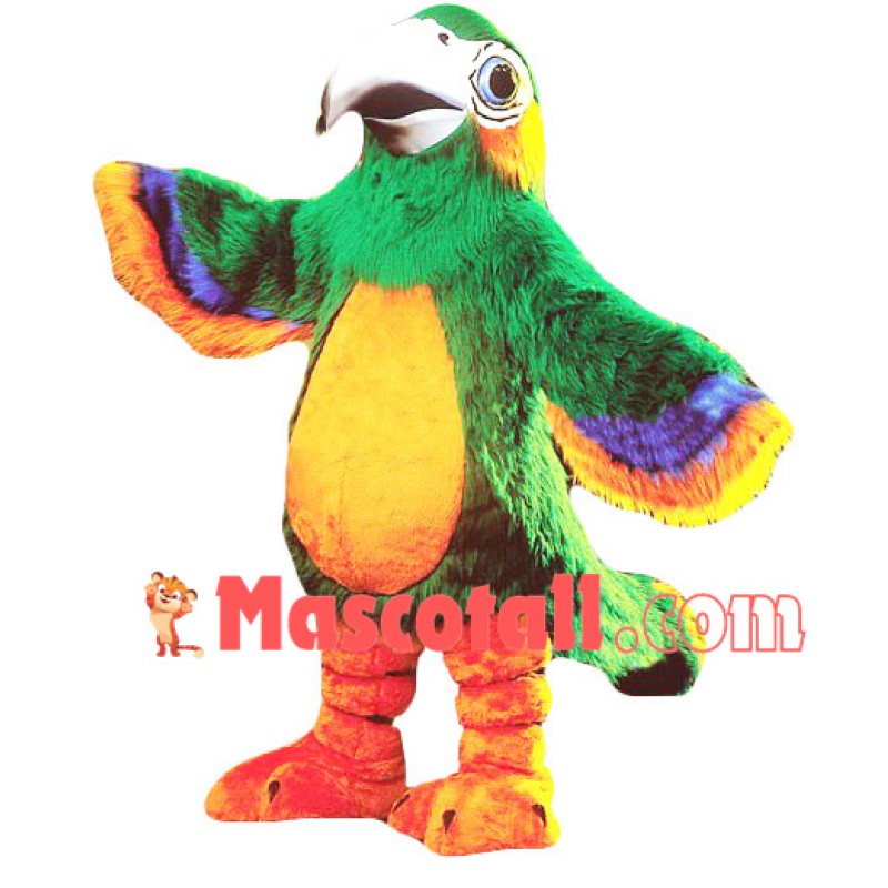 Green Fur Parrot Mascot Costume