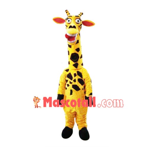 Blankly Chewing Giraffe Mascot Costume