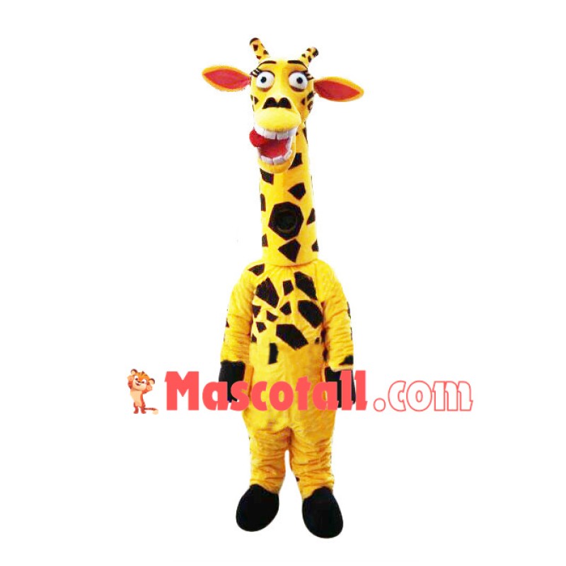 Blankly Chewing Giraffe Mascot Costume