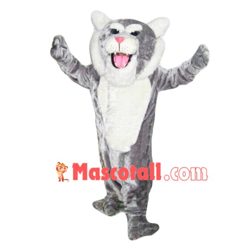 Forceful Power Gray Tiger Mascot Costume