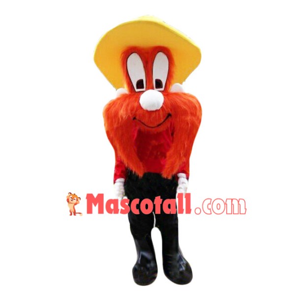 Full Face Of Orange Fur Doll Mascot Costume