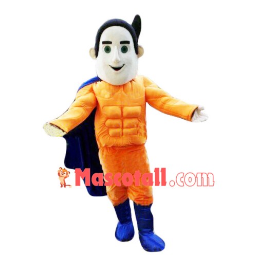 Orange Muscle Man Mascot Costume