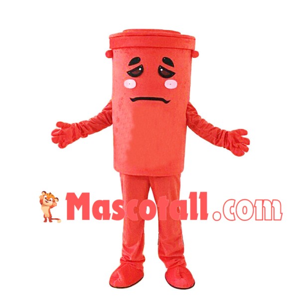 Red Plastic Cup With Lid Mascot Costume