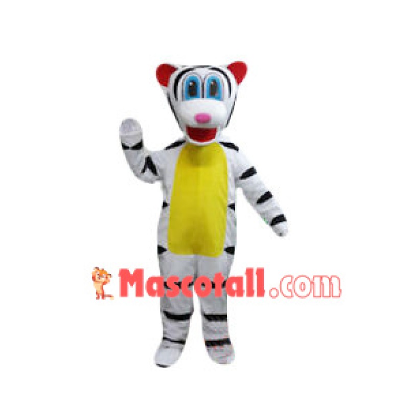 Nice White Tiger Cartoon Mascot Costume