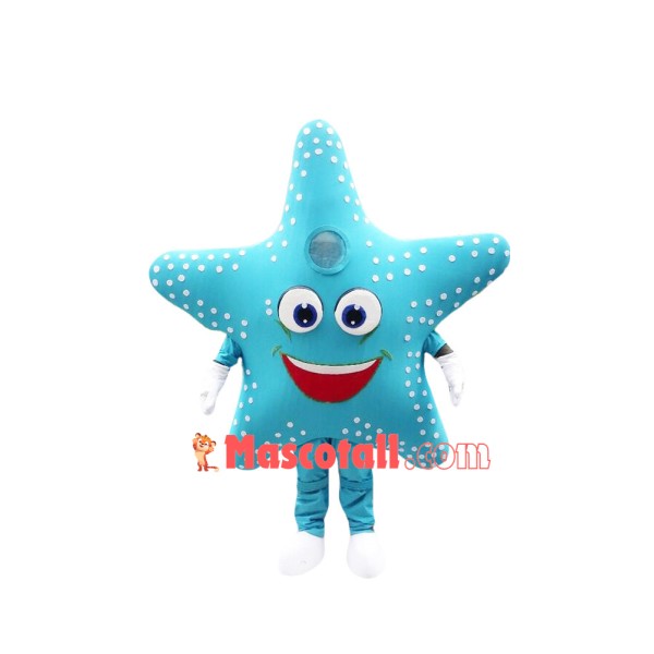 Shiny Blue Starfish Mascot Costume