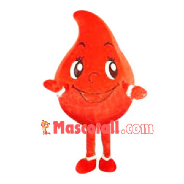 Red Water Drop Mascot Cartoon Costume