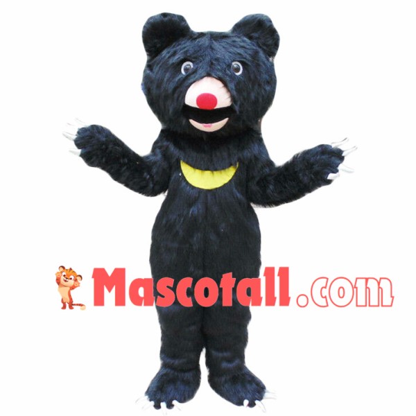 Furry Black Bear Mascot Costume