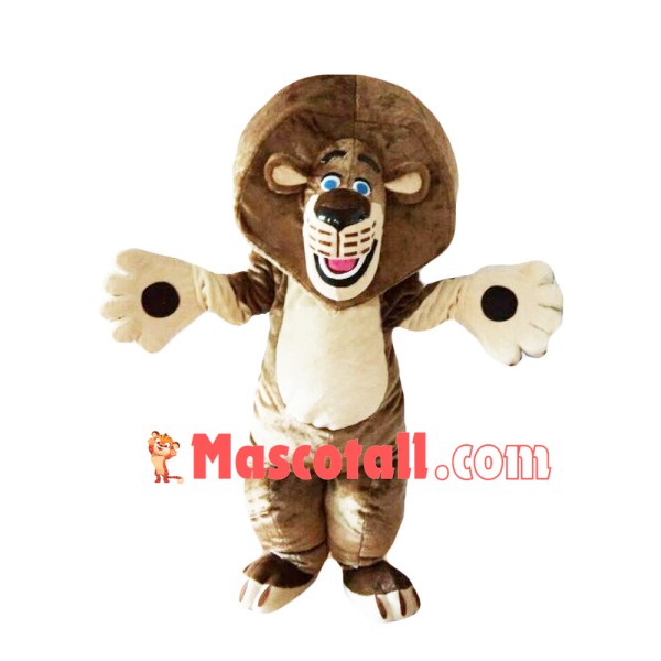 Cheerful Lion With Thick Mane Mascot Costume