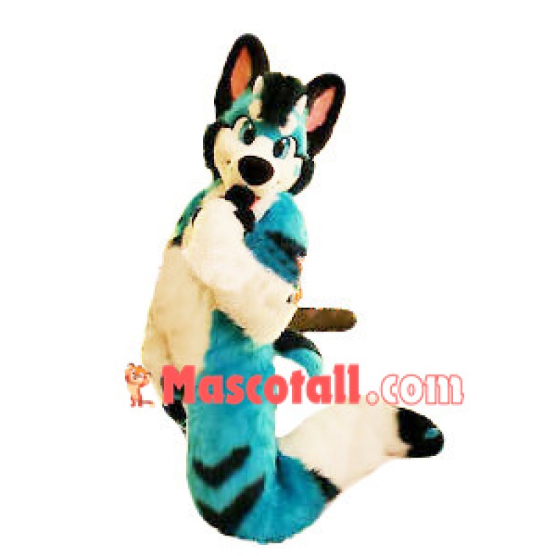 Enchanting Blue Power Wolf Mascot Costume