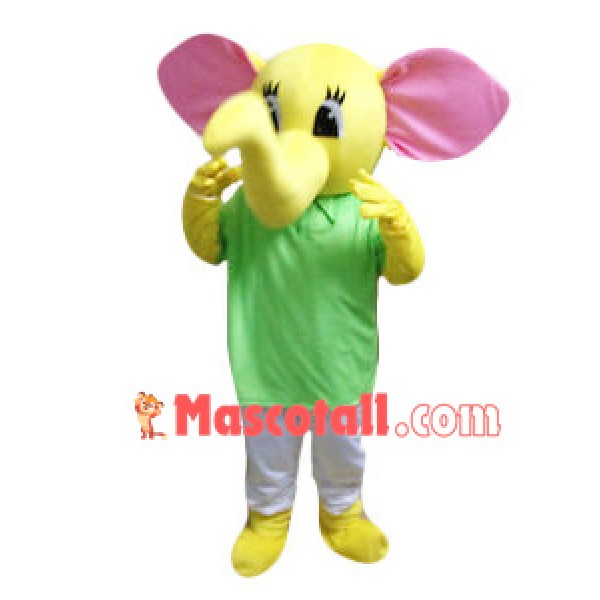 Positive Yellow Elephant Mascot Costume