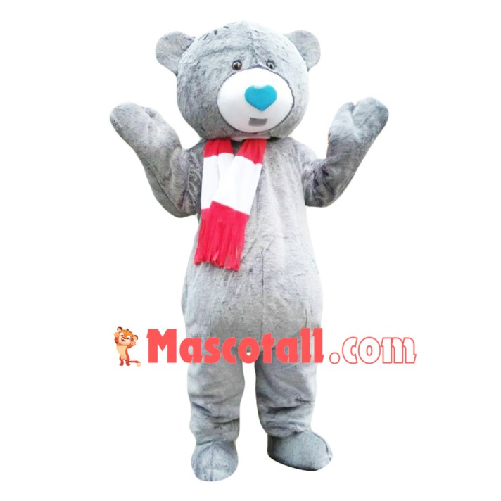 Gray Soft Bear Mascot Costume
