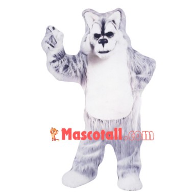 Gray Older Wolf Mascot Costume