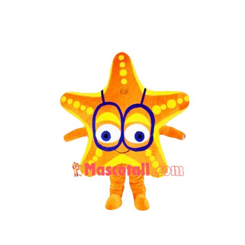 Starfish With Big Glasses Mascot Costume