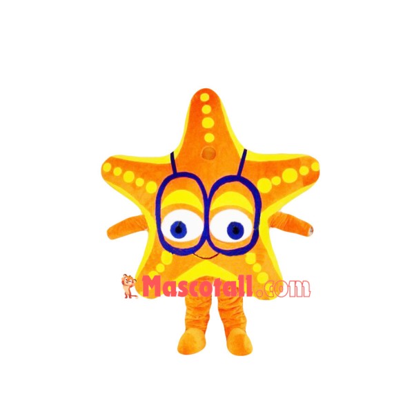 Starfish With Big Glasses Mascot Costume