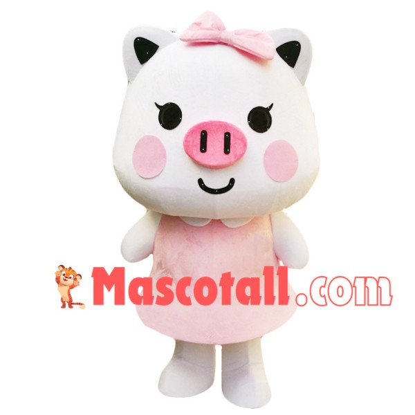 Cute Pink Pig Sister Mascot Costume
