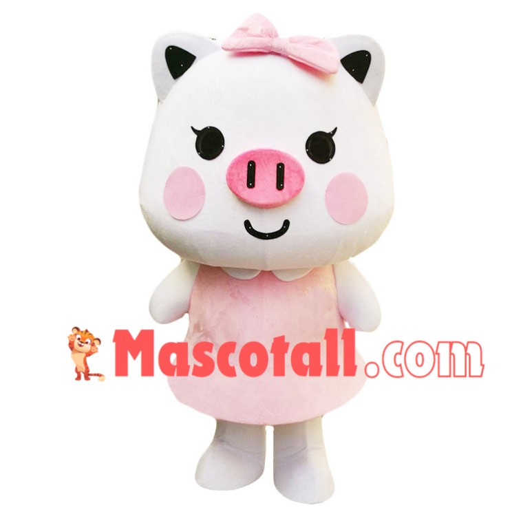 Cute Pink Pig Sister Mascot Costume