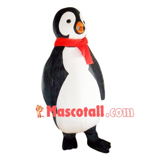 Noisy Penguin With Scarf Mascot Costume