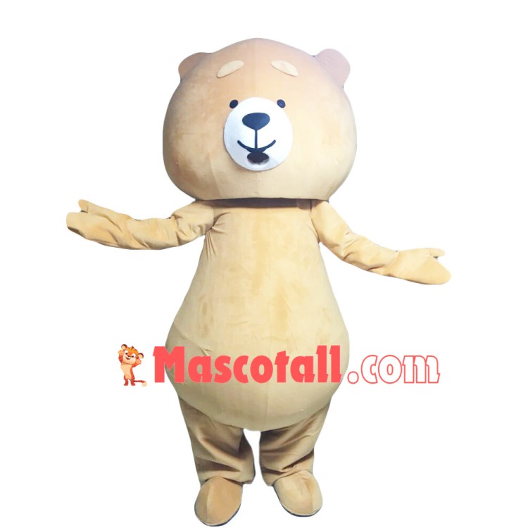 Simple Khaki Bear Mascot Costume