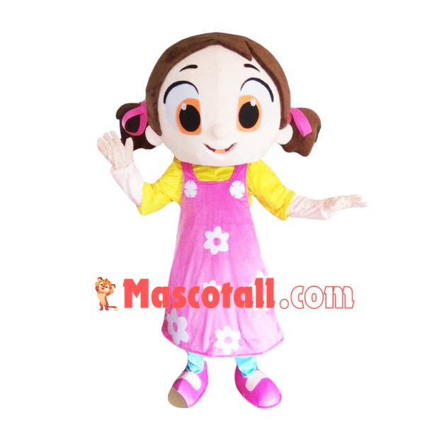 Pretty Girl In The Flower Dress Mascot Costume
