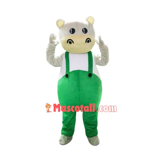 Hippo With Green Pants Mascot Costume