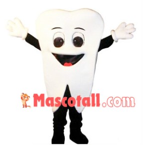 Solid White Tooth Mascot Costume