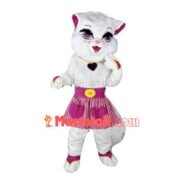 Beautiful White Cat Mascot Costume