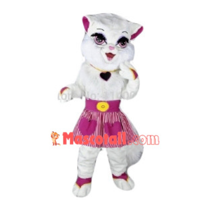 Beautiful White Cat Mascot Costume