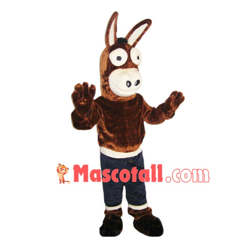 Brown Donkey In The Tights Mascot Costume