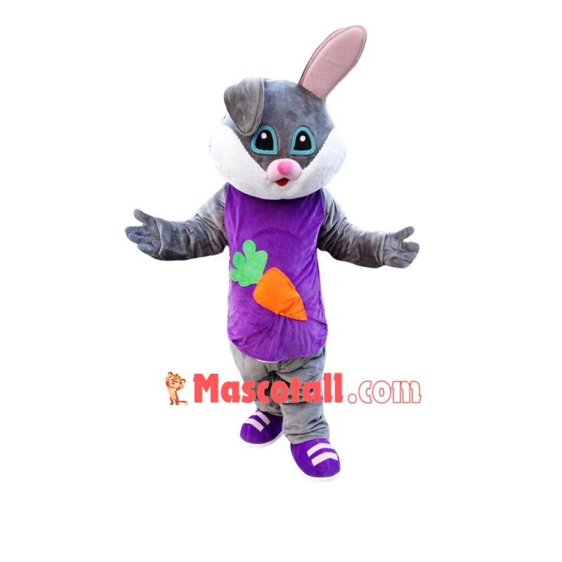 Easter Rabbit In Carrot Vest Mascot Costume