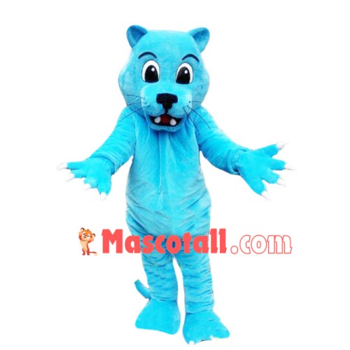 Blue Panther With Sharp Claws Mascot Costume