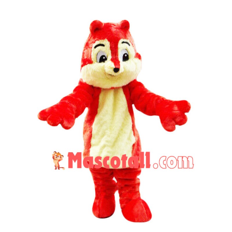 Soft Lightweight Red Chipmunk Mascot Costume