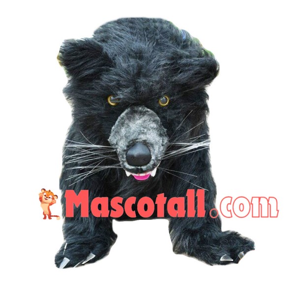 Realistic Savage Black Bear Mascot Costume