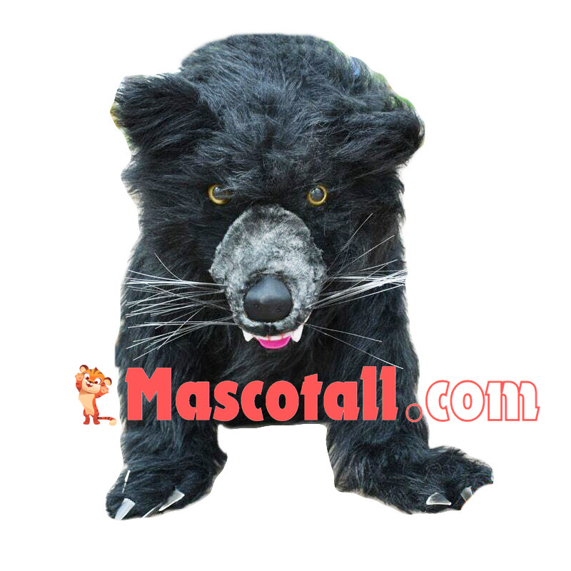 Realistic Savage Black Bear Mascot Costume