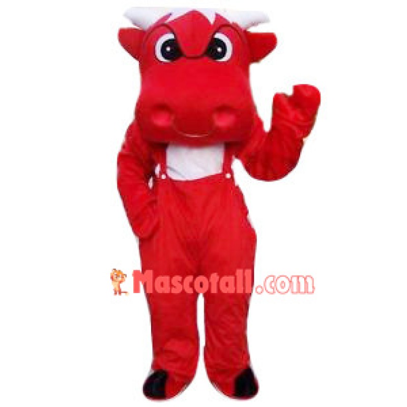 Casual Red Bull Adult Mascot Costume