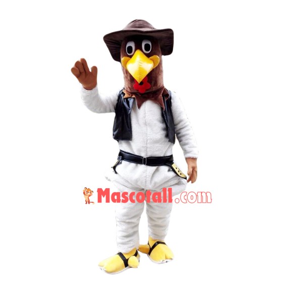 Detective Bird In Leather Jacket Mascot Costume