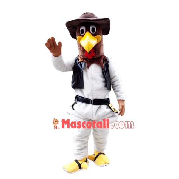 Detective Bird In Leather Jacket Mascot Costume