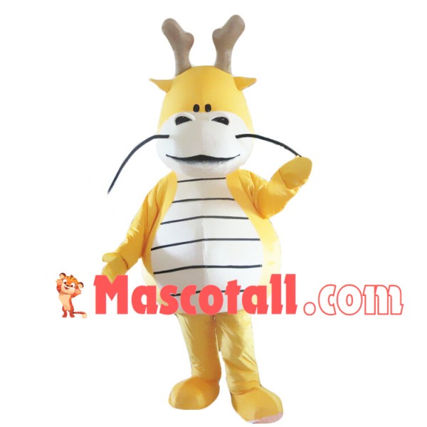 Longbeard Yellow Dragon Mascot Costume