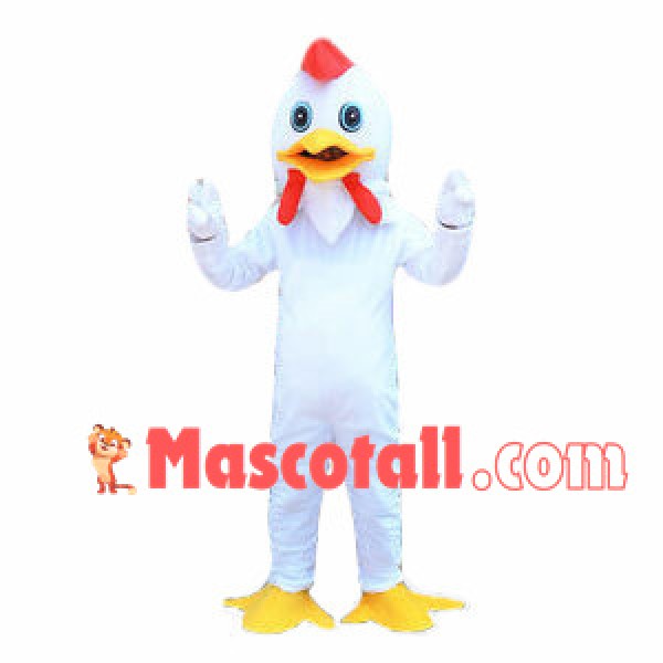 Long Body White Chicken Mascot Costume