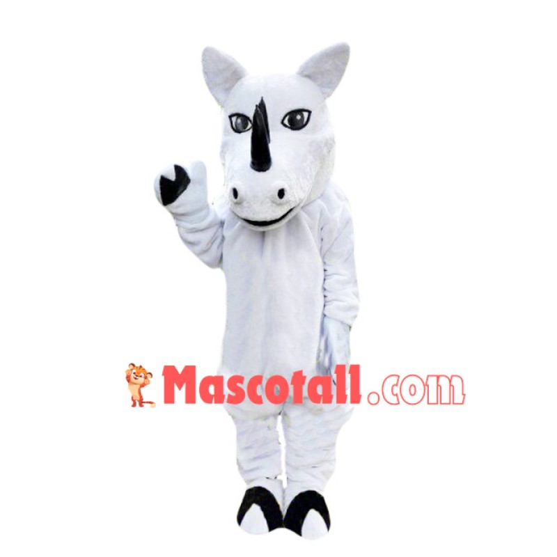 Black Horned Horse Mascot Costume