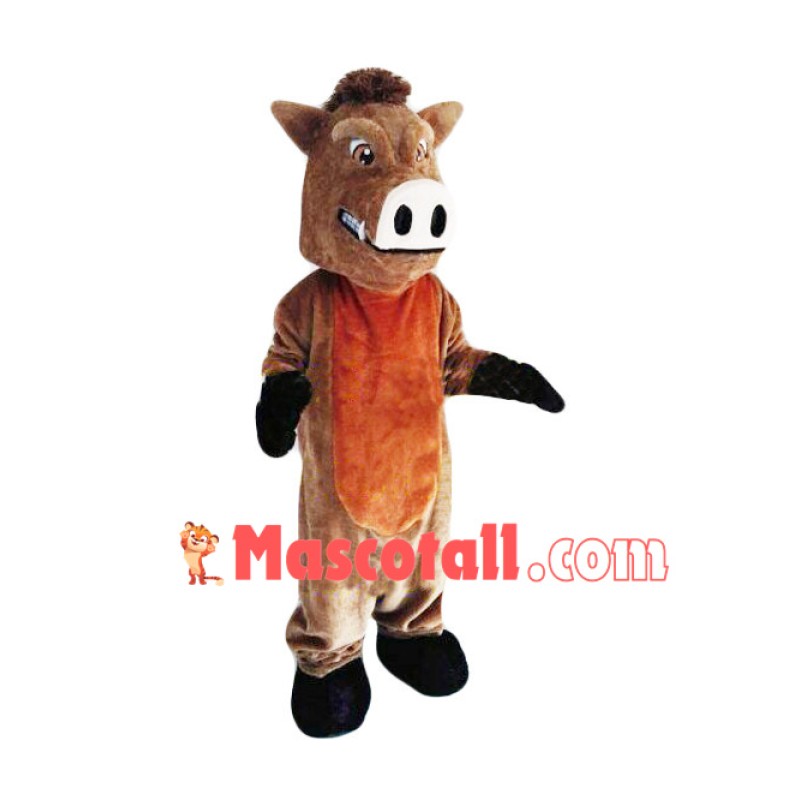 Ferocious Brown Boar Mascot Costume