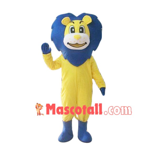 Amiable Yellow Cartoon Lion Mascot Costume