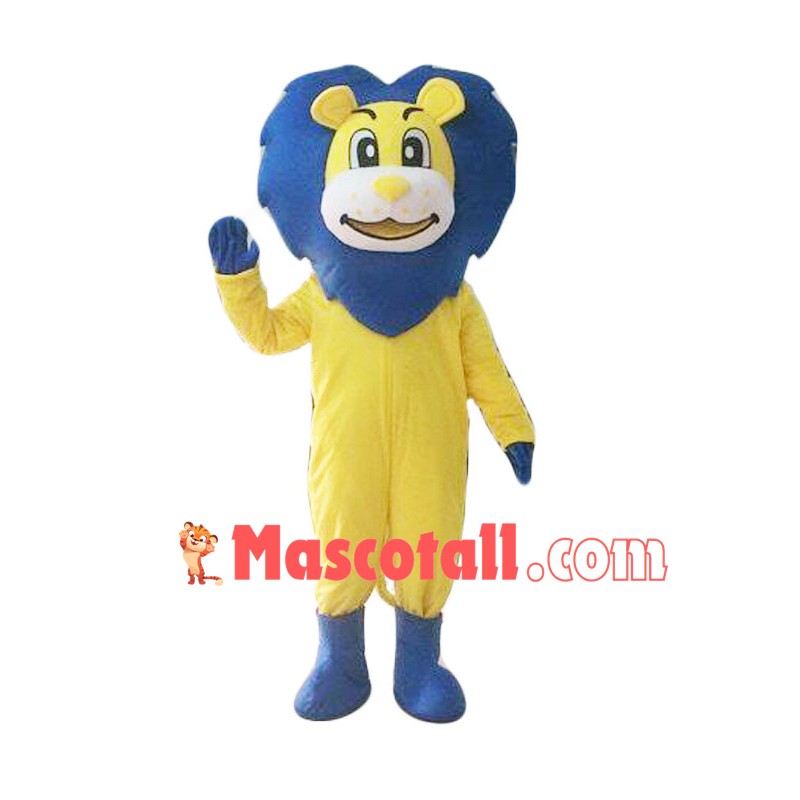 Amiable Yellow Cartoon Lion Mascot Costume