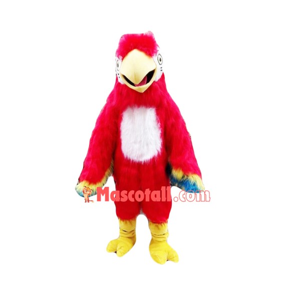 Big Red Bird Long Wool Mascot Costume