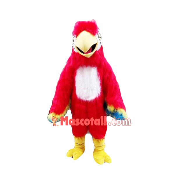 Big Red Bird Long Wool Mascot Costume