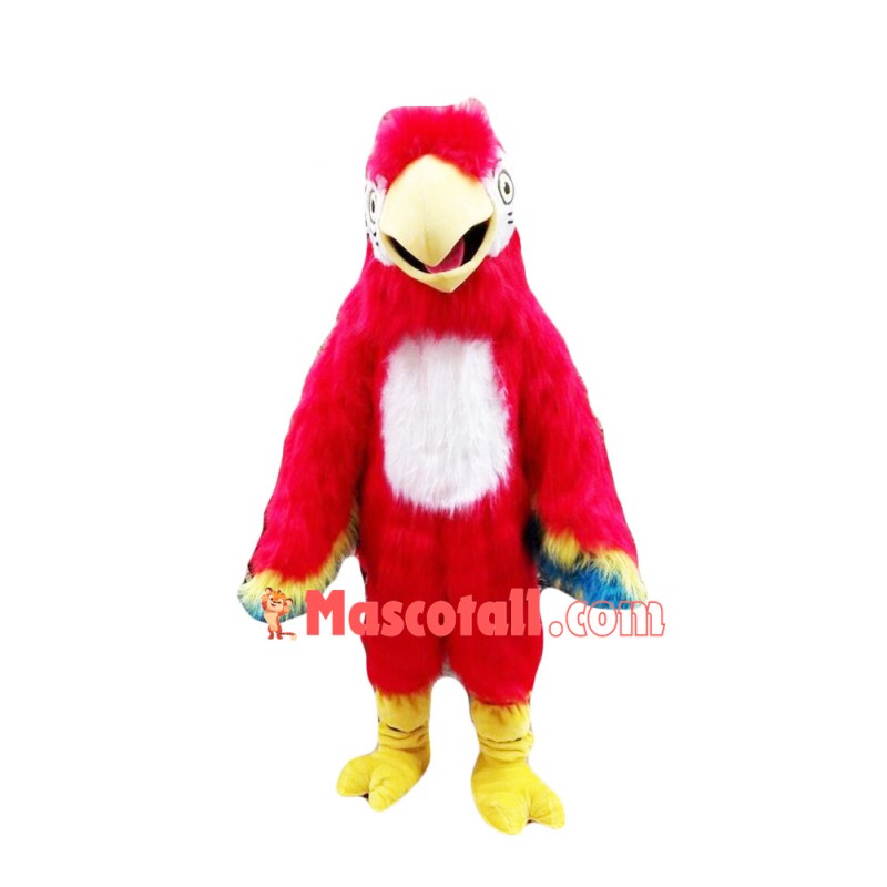 Big Red Bird Long Wool Mascot Costume