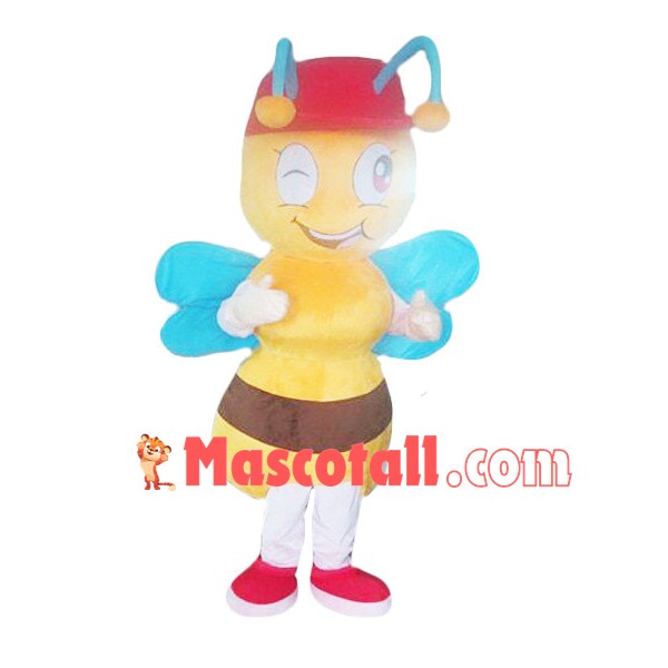 So Lovely Bee With Blue Wings Mascot Costume