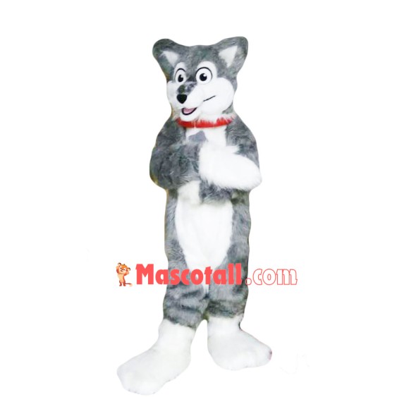 Long Fur House Wolfdog Mascot Costume